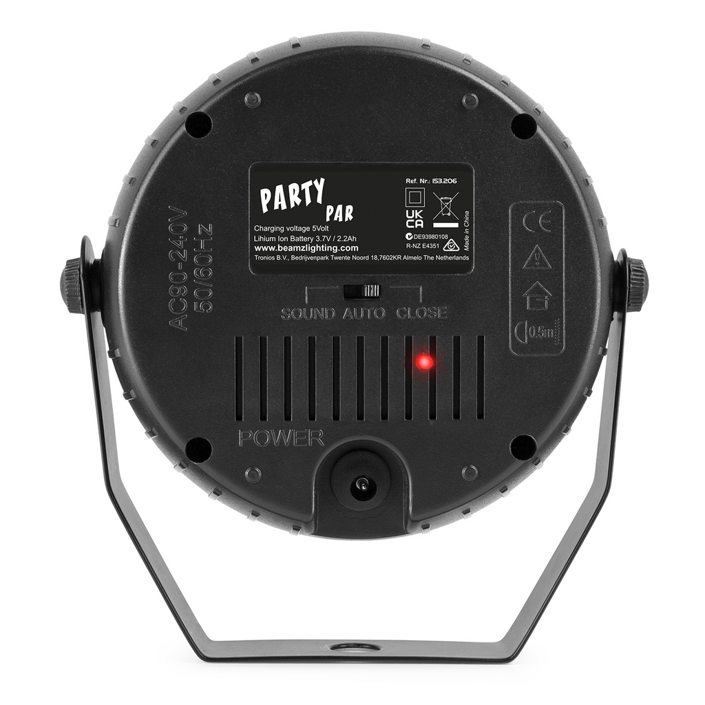 Beamz PLP10 PartyPar 6 x 2W RGB 3in1 Bat.IR Light