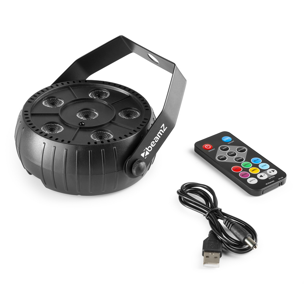 Beamz PLP10 PartyPar 6 x 2W RGB 3in1 Bat.IR Light