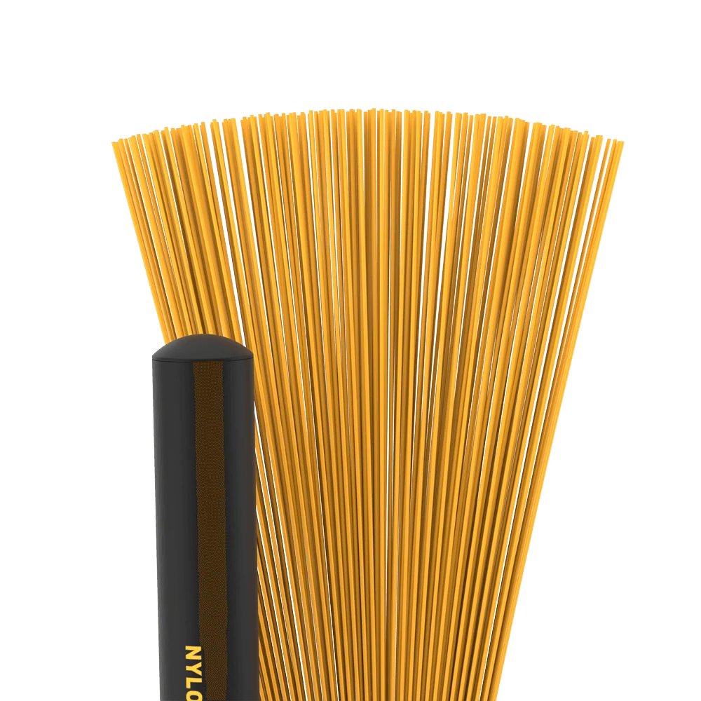 ProMark Heavy Nylon 5B Yellow drumstick with nylon tip, designed for drums and percussion, showing the full stick on a plain background.