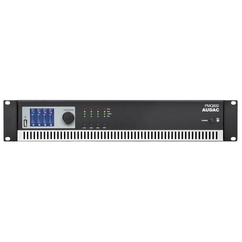Audac PMQ600 70/100v Power Amplifier 600 watt x 4