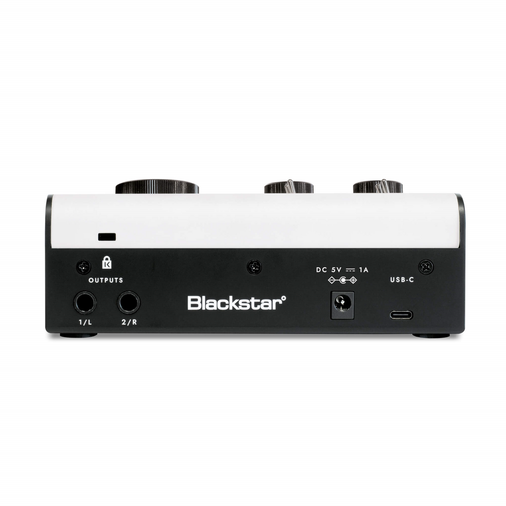 Blackstar Polar Go FET 2-channel mixer and audio interface with control knobs and input ports, compact and portable design.