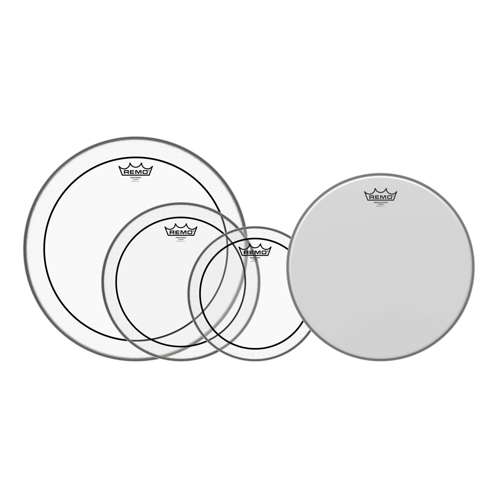 Remo Pro Pack Pinstripe Clear Fusion Plus (10 12 16 & Free 14 Ambassador)