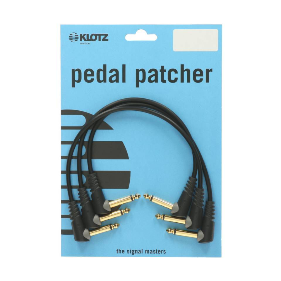 Klotz Guitar Patch Cable Guitar 15cm - Angle to Angle (3 Pack)