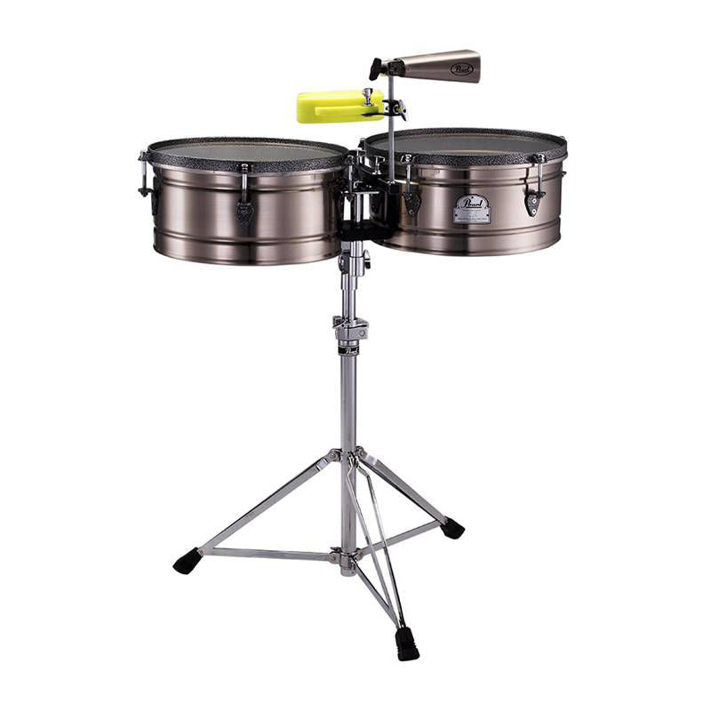 Pearl Marc Quinones 14 & 15 Signature Steel Timbales with Stand