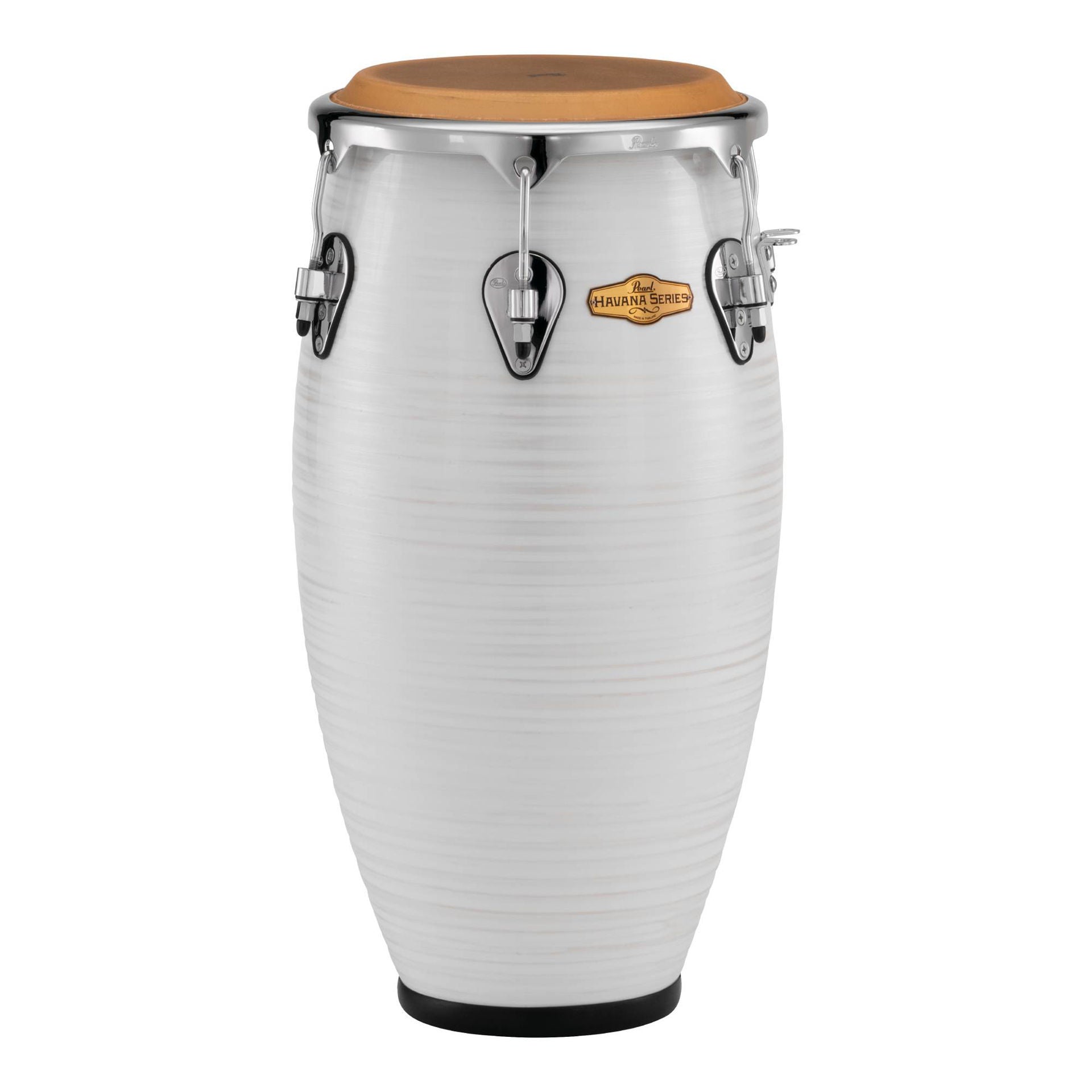 Pearl Havana Big Belly 11.75 Fibre Conga - Hand-Painted Silver White Swirl