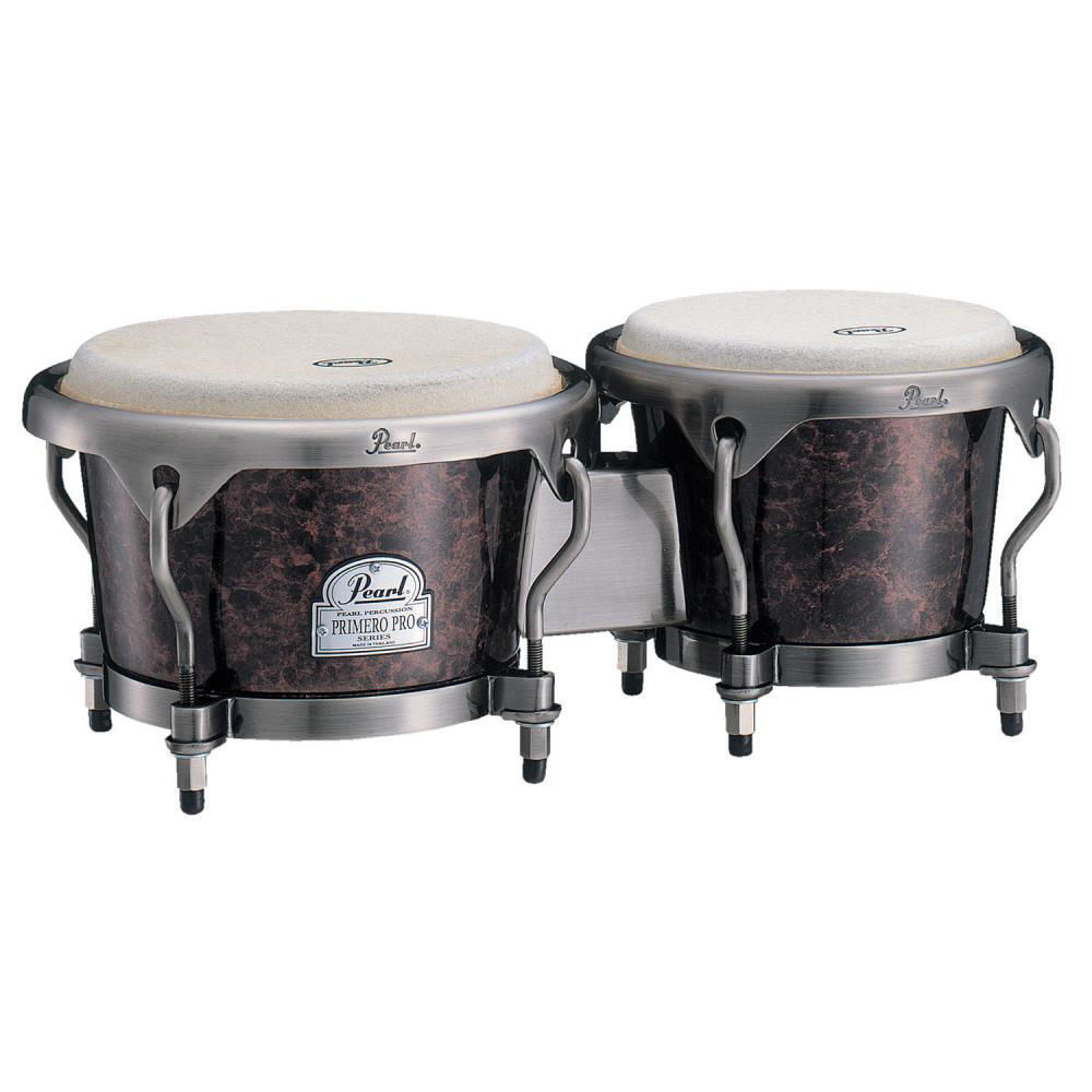Pearl PFB-100DX-621 Primero Pro Series Fiber Bongos 7in + 8.5 in Wine Red Marble