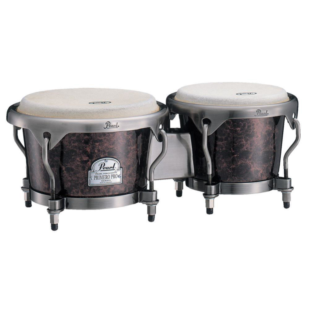 Pearl PFB-100DX-621 Primero Pro Series Fiber Bongos 7in + 8.5 in Wine Red Marble
