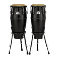 Pearl Primero Fiberglass 10 11 Congas with Basket Stands - Bistre Black