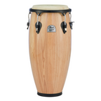 Pearl Pearl Primero 10" and 11" natural wood congas with smooth finish, suitable for percussion and musical performances.