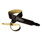 Pratley 2.5 Leather Guitar Strap w/Suede Back & Embroided Logo - Chocolate