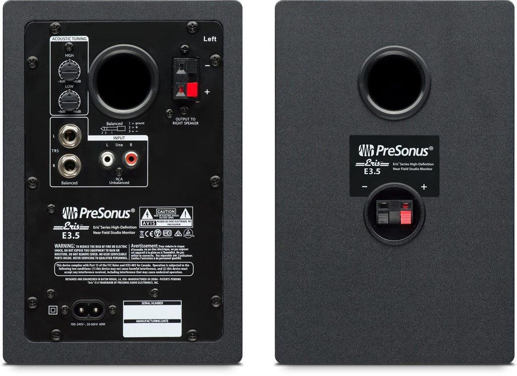 PreSonus Eris E3.5 3.5 inch 2 Way Reference Monitor Speakers - Pair