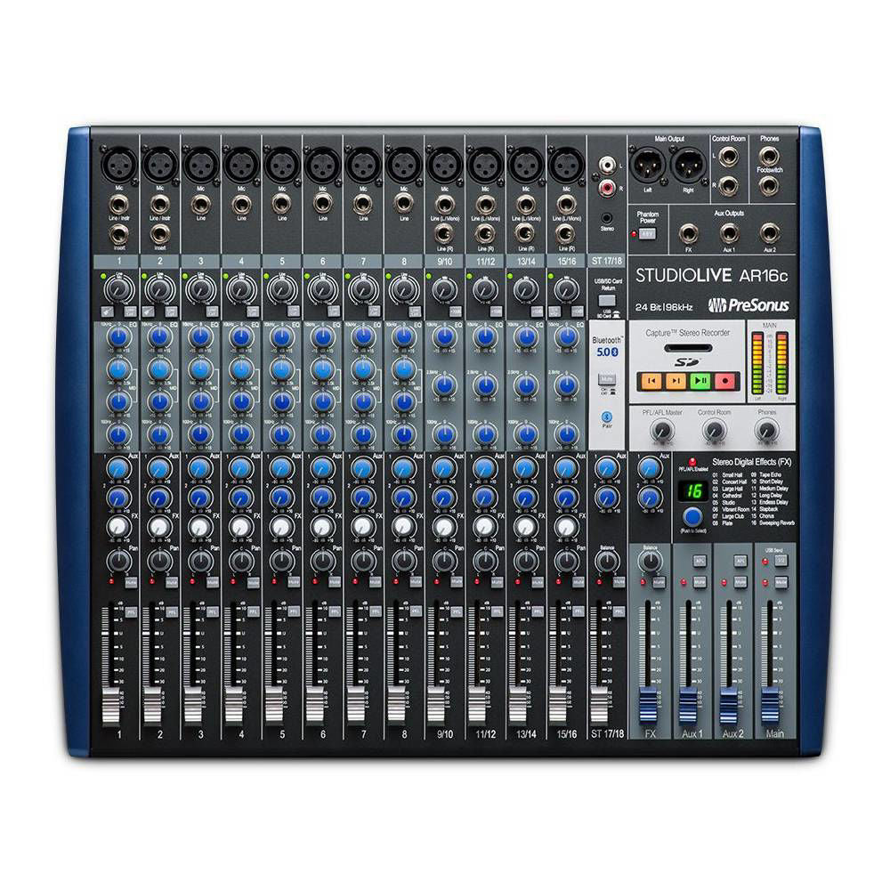 Presonus StudioLive AR16c 16-channel USB-C Audio Interface, Analog Mixer and SD Recorder
