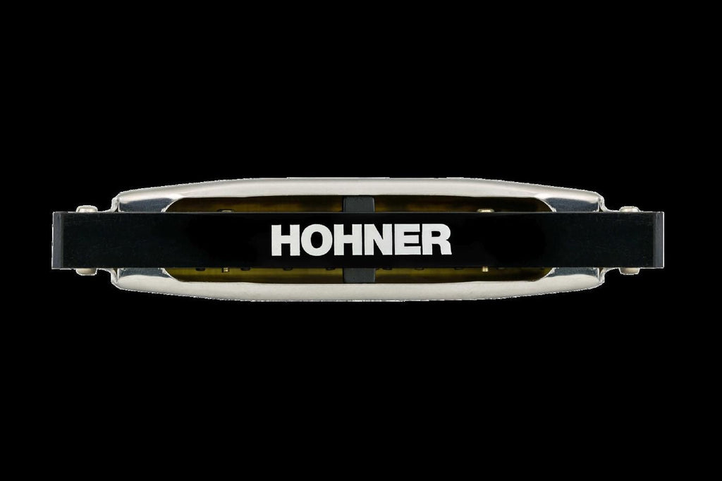 Hohner Silver Star harmonica in key of C with 20 reeds, silver finish, and compact design for blues and folk music.