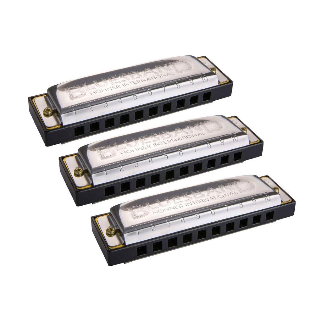 Hohner Enthusiast Blues Band Diatonic Harmonica 3-Piece Value Pack in the Keys C, G, A