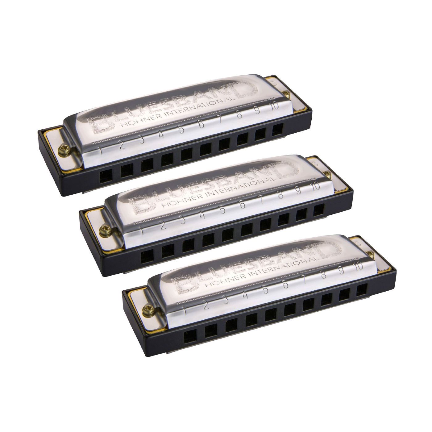 Hohner Enthusiast Blues Band Diatonic Harmonica 3-Piece Value Pack in the Keys C, G, A