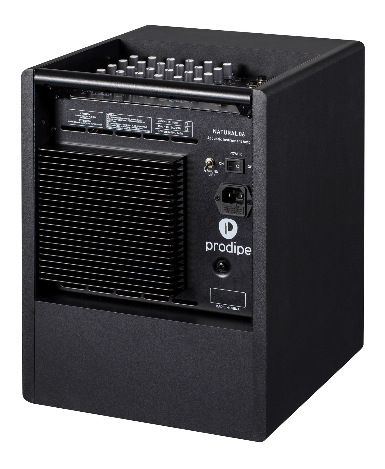 Prodipe Natural 6 Acoustic Guitar Amp with 3-Inputs & Effects in Black