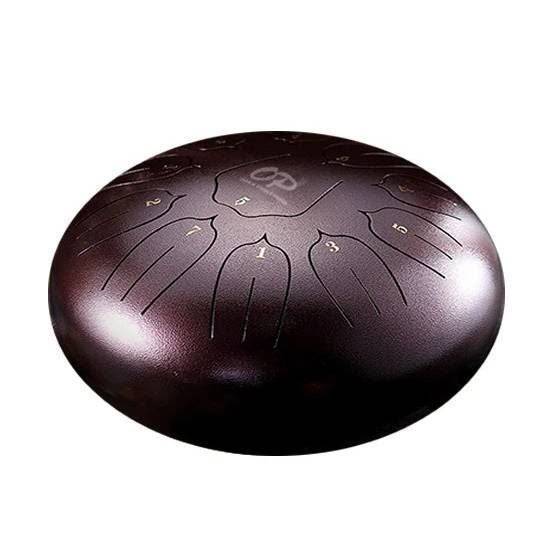 Opus Percussion 10 inch 11 Note Lotus Carved Style Tongue Drum in Chestnut