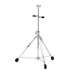 Gibraltar 9517 double braced professional conga stand holding a conga drum with sturdy metal construction and adjustable height.