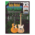 Progressive KPGMBCX guitar method book with bar chords, online videos, and audio for guitar learning and practice.