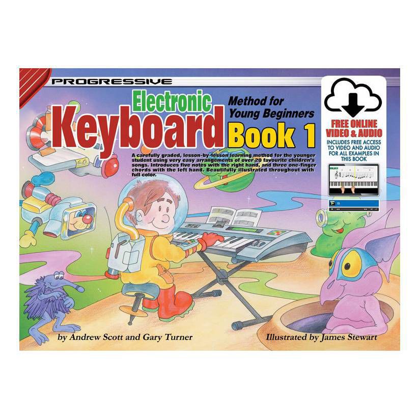 Progressive KPYE1X Keyboard Method Book 1 for Young Beginners & Online Media - 18341