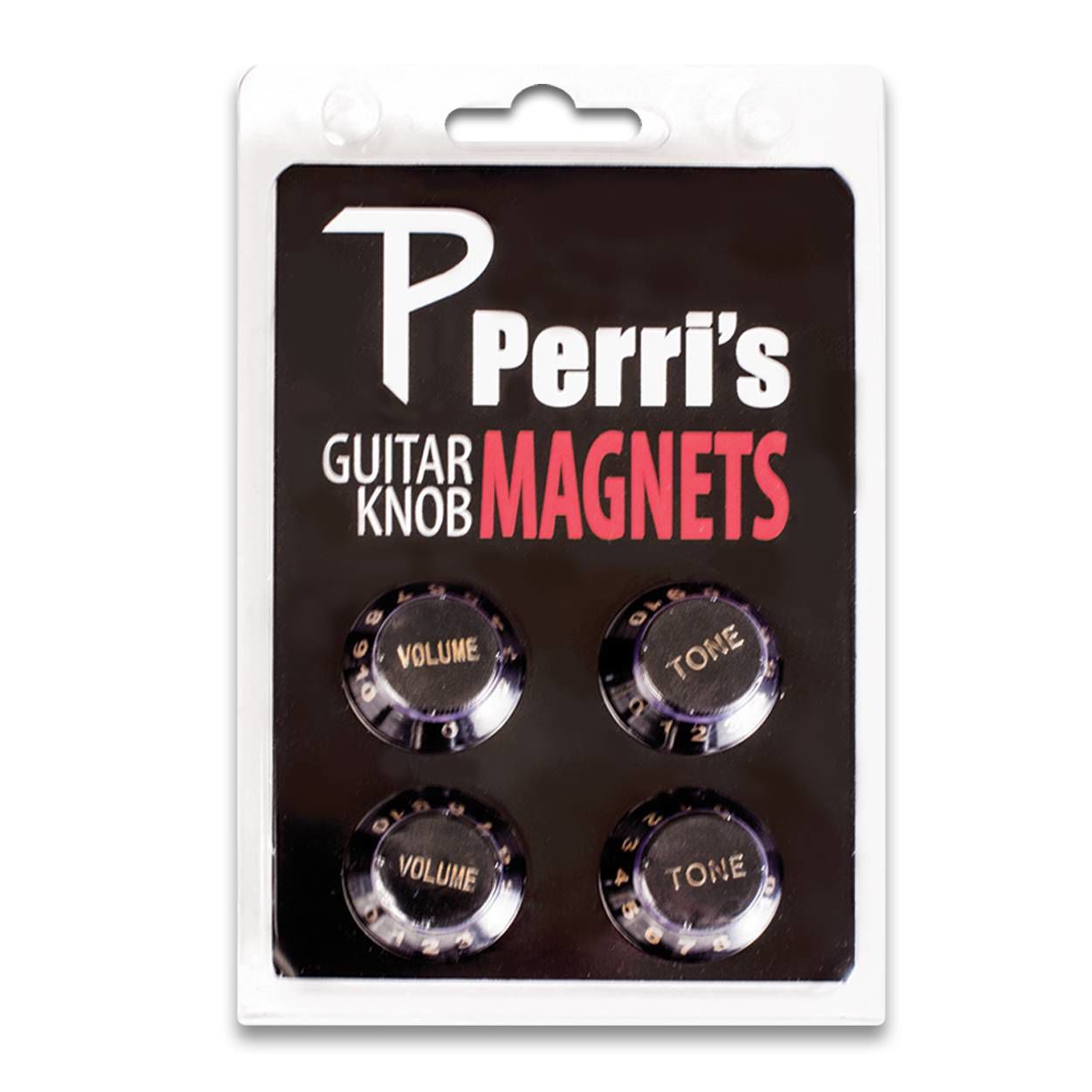 Perris LPGNM01 Black Guitar Knob Fridge Magnets (4-Pack)