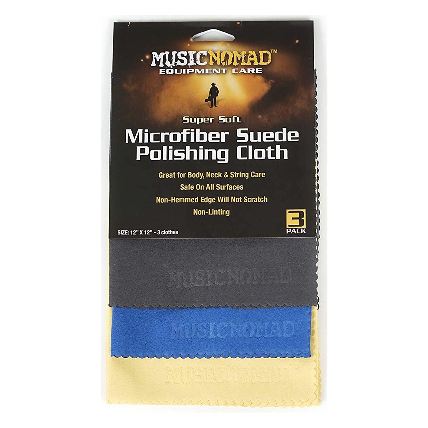 Music Nomad MN203 Super Soft Microfiber Suede Polishing Cloth (3 Pack)