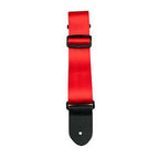 Perris PS1690 2 Seatbelt Style Guitar Strap with Leather ends in Red
