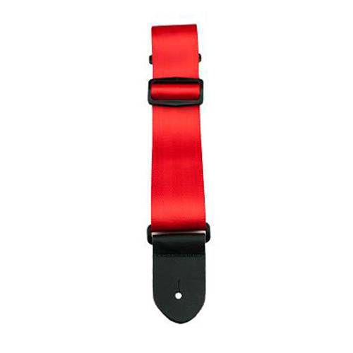 Perris PS1690 2 Seatbelt Style Guitar Strap with Leather ends in Red
