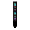 Perris 2 Inch Hippy Collection Peace Symbols Guitar Strap with Black Leather ends