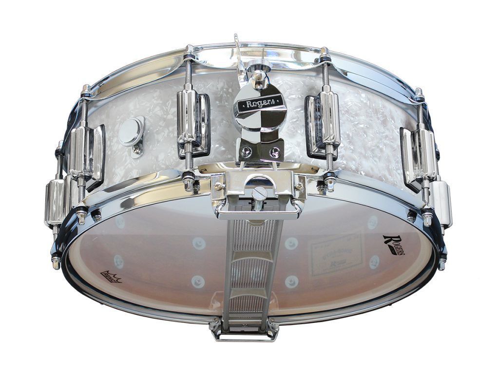 Rogers Dyna-Sonic Beavertail Series 14x5 Inch Snare Drum - White Marine Pearl