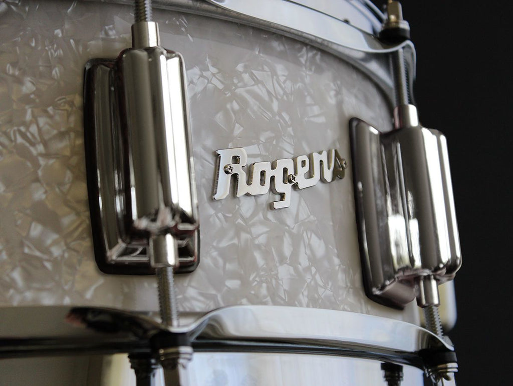 Rogers Dyna-Sonic Beavertail Series 14x5 Inch Snare Drum - White Marine Pearl