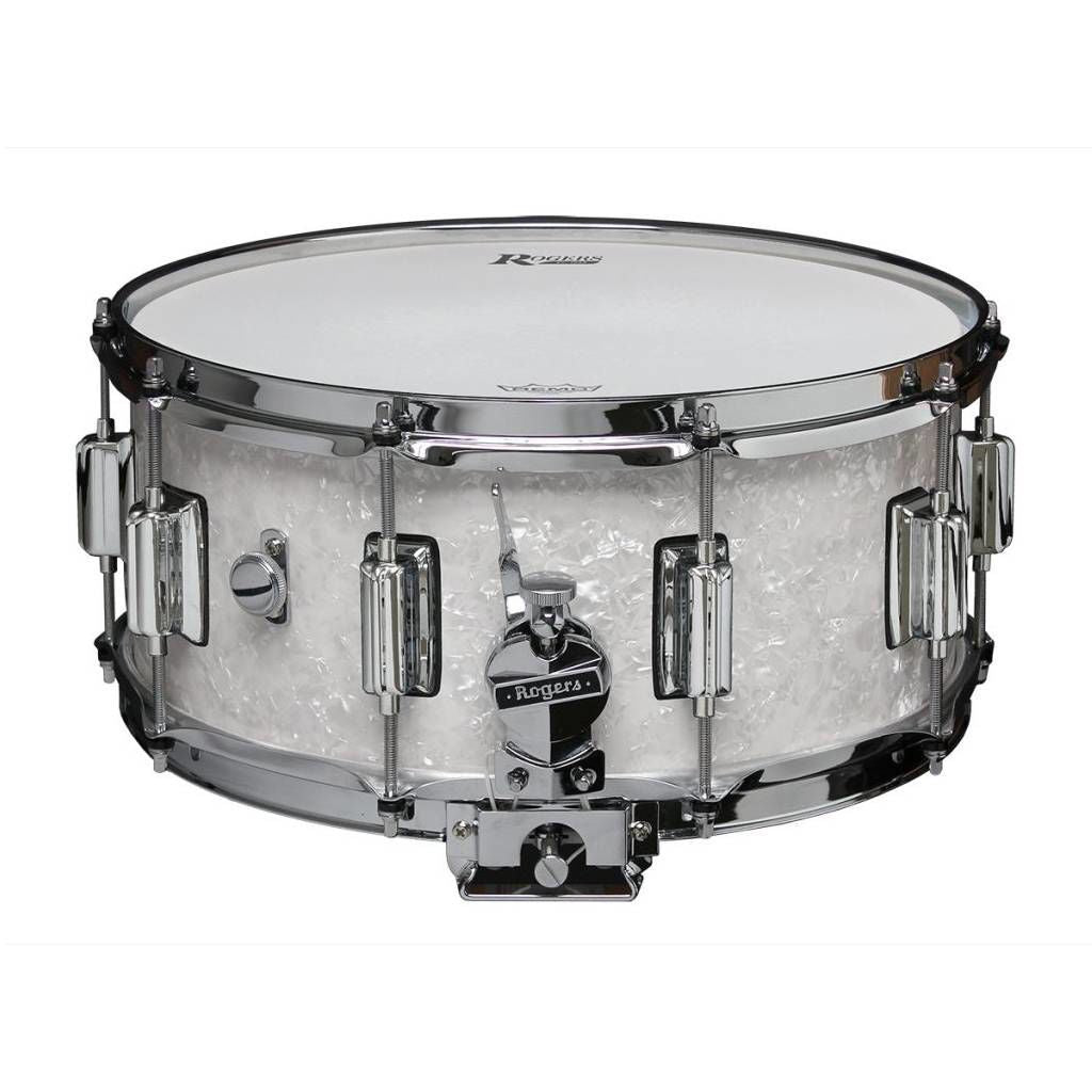 Rogers Dyna-Sonic Beavertail Series 14x6.5 Inch Snare Drum - White Marine Pearl