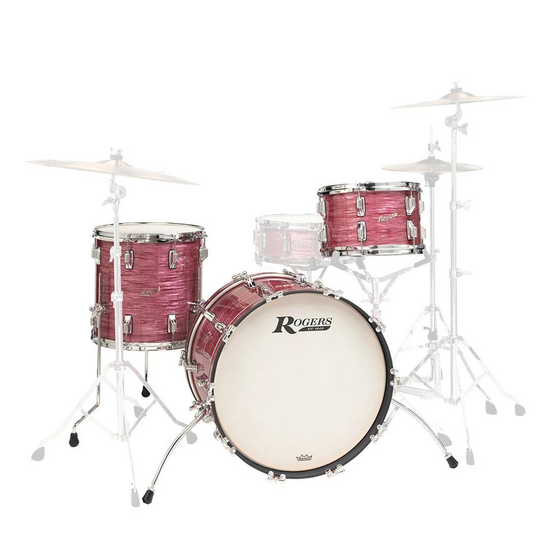 Rogers CV-0320ALN Covington Series 3-Piece Shell Pack Drum Kit in Red Ripple