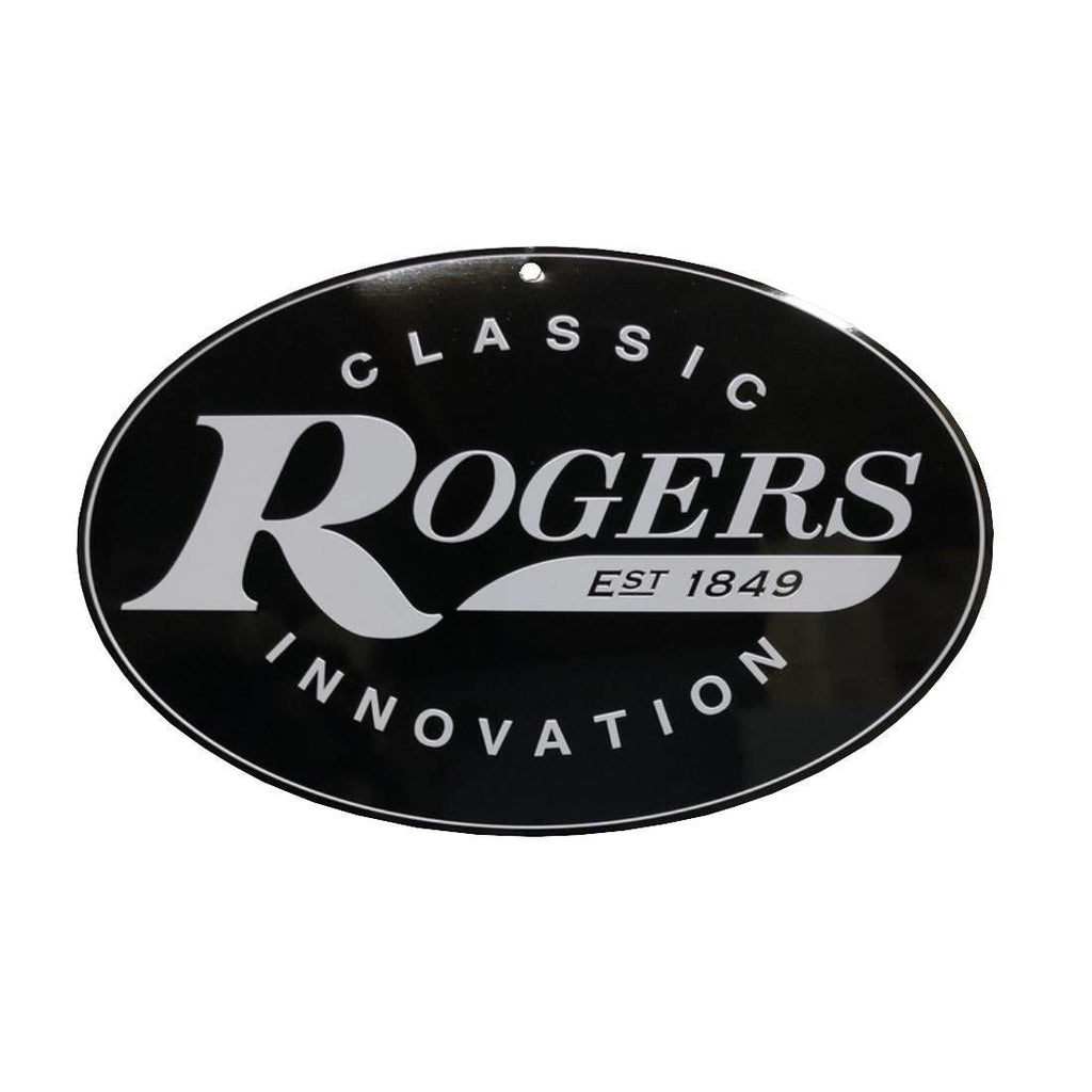 Rogers Metal Logo Sign in Black & Silver 30 x 20cm