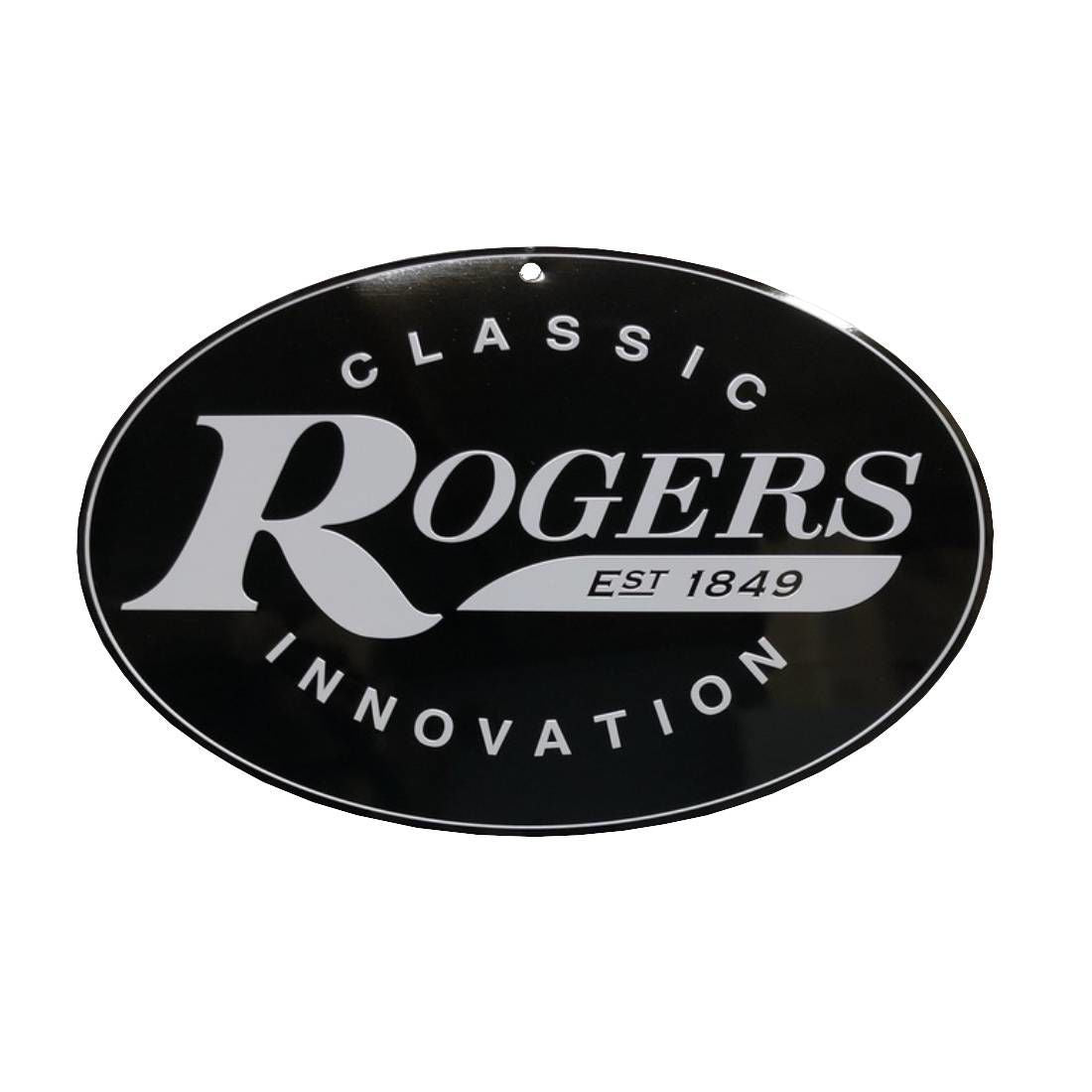Rogers Metal Logo Sign in Black & Silver 30 x 20cm