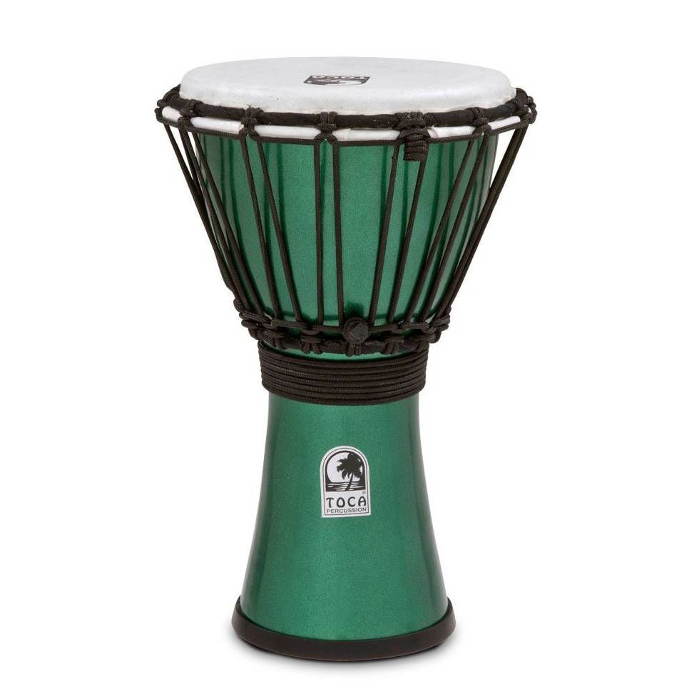 Toca Percussion Freestyle Colorsound Series Djembe 7inch in Metallic Green