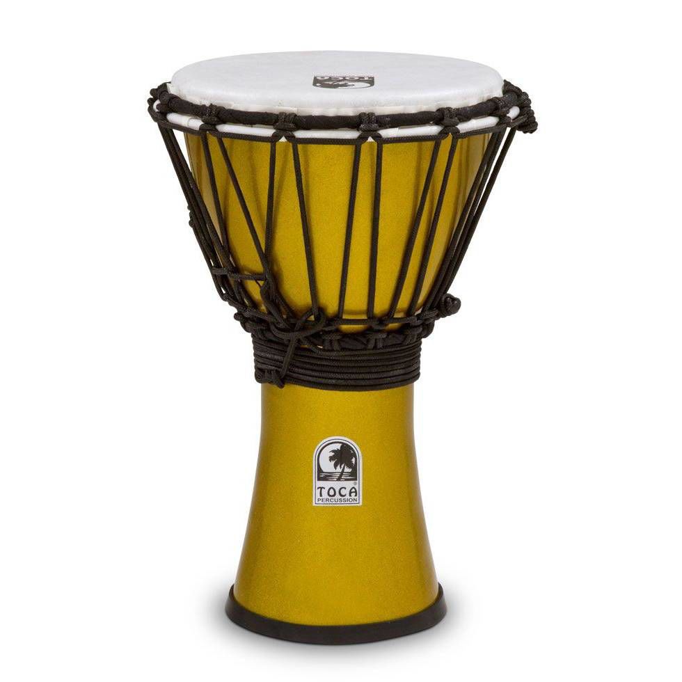 Toca Percussion Freestyle Colorsound Series Djembe 7inch in Metallic Yellow