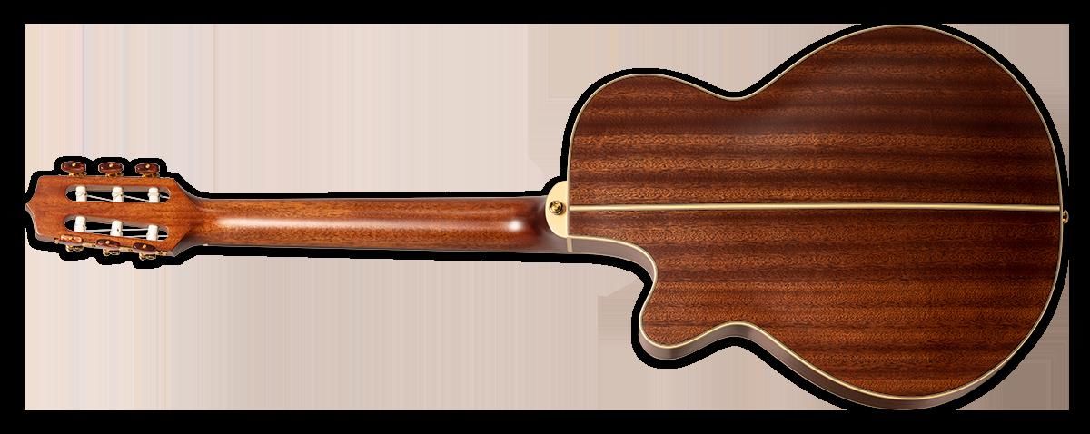 Takamine Thinline Series Acoustic Electric Nylon String Guitar with Cutaway in Natural Satin Finish