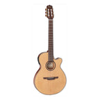 Takamine Thinline Series Acoustic Electric Nylon String Guitar with Cutaway in Natural Satin Finish