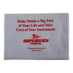 Superslick Lacquer Polish Cloth for guitar accessories, soft cleaning cloth with Superslick branding, designed for guitar lacquer care.