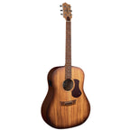 Pratley SL Dreadnought acoustic guitar with solid blackwood and layered Araucaria wood, featuring a pickup for amplified sound.