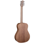 Pratley SL Mini acoustic guitar with pickup, featuring a maple back and sides, and solid Bunya top, ideal for travel and practice.