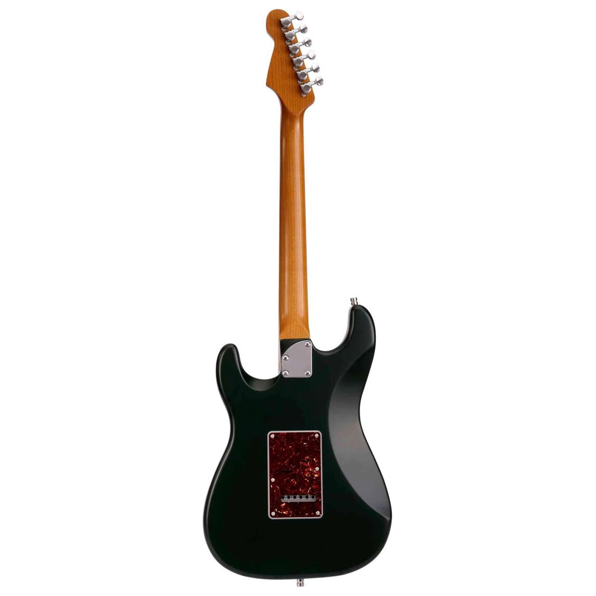 Patina PS-3-SGR electric guitar with Sherwood Green finish, Paulownia body, roasted maple neck, and nitro lacquer.