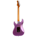 Patina Guitars PS-7-PP-HSS electric guitar with purple relic finish, Paulownia body, roasted maple neck, and nitro lacquer.