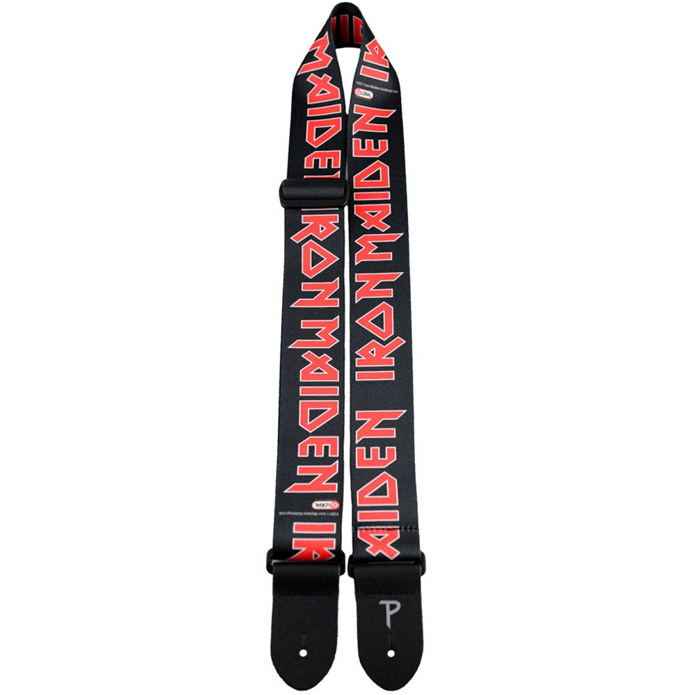 Perris 2 Polyester Iron Maiden - Red Logo on Black Licensed Guitar Strap
