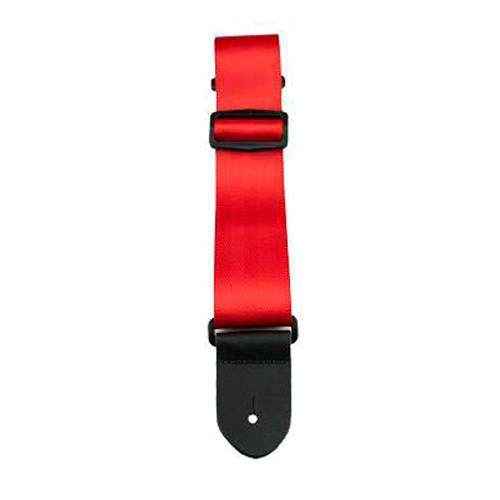 Perris PS1690 2 Seatbelt Style Guitar Strap with Leather ends in Red