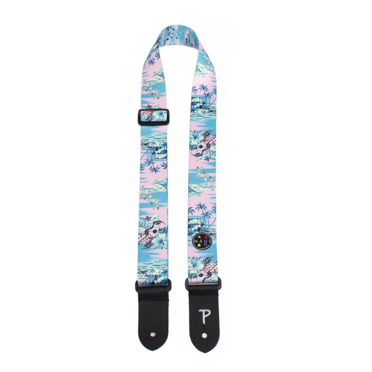 Perris 1.5 Polyester Maui & Sons 8171 Design Ukulele Strap with Leather ends