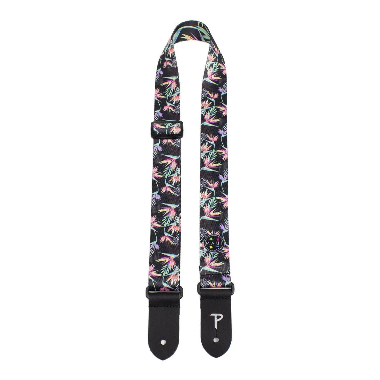 Perris 1.5 Polyester Maui & Sons 8173 Design Ukulele Strap with Leather ends