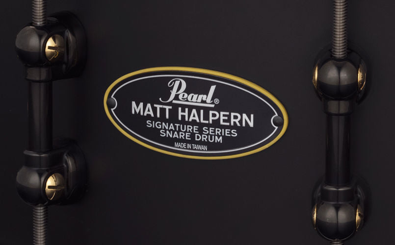 Pearl Matt Halpern Signature 14 x 6 Snare Drum - Black on Brass