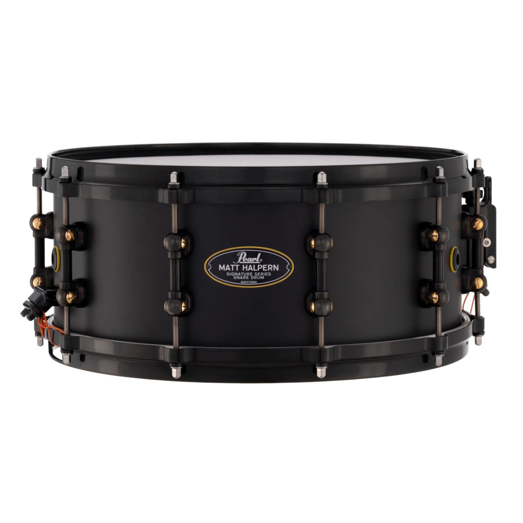 Pearl Matt Halpern Signature 14 x 6 Snare Drum - Black on Brass